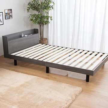 Amazon.co.jp: セミダブルベッド グレー